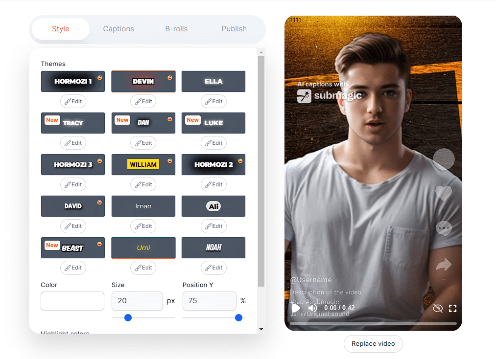Customise the subtitles, style and more